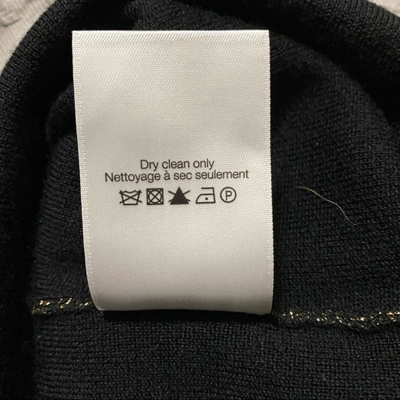 NEW Veronica Beard Sharon Black And Gold Metallic BodyCon Crewneck Sweater Dress - Picture 14 of 15